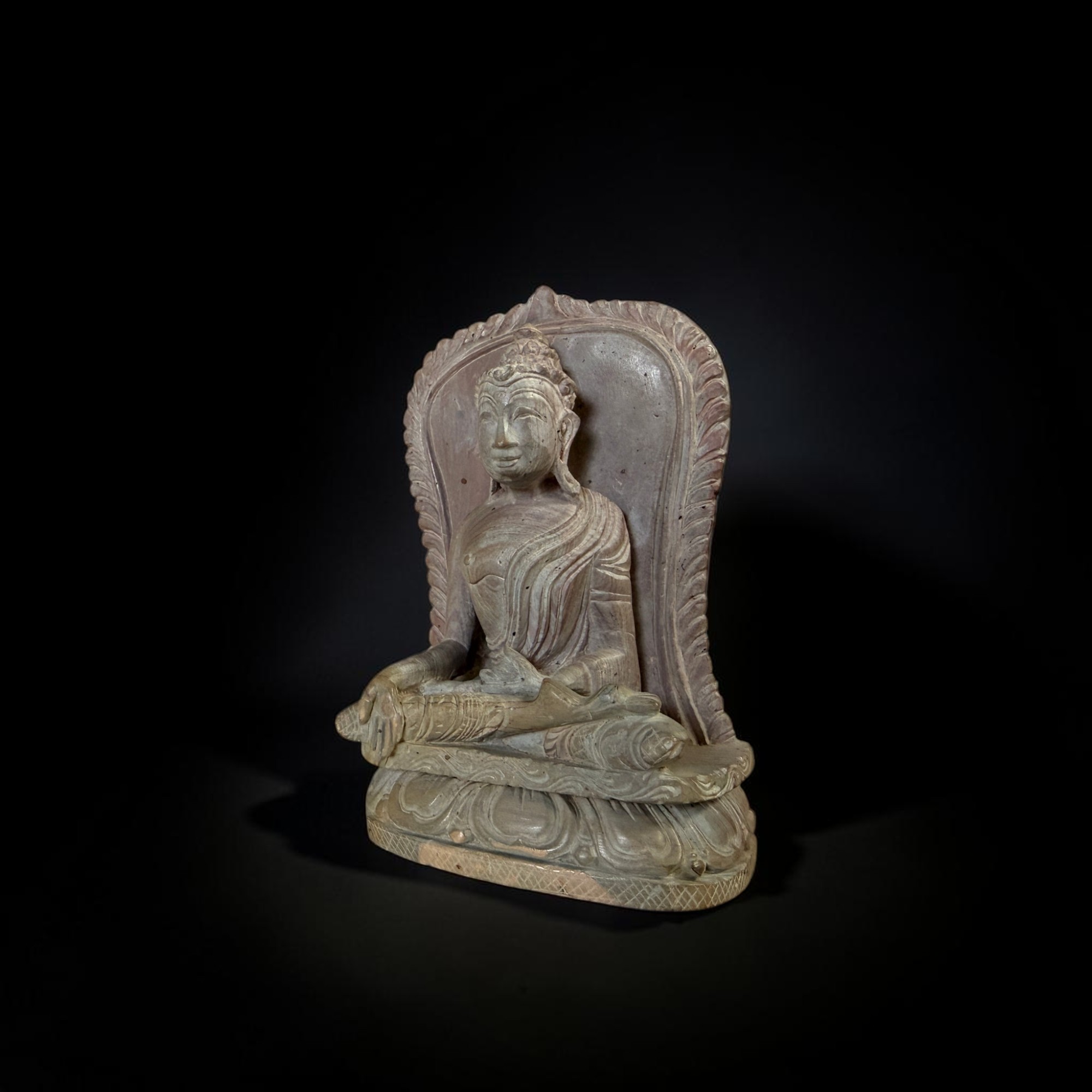 Buddha Figur Marmorstein Nepal - feine handarbeit