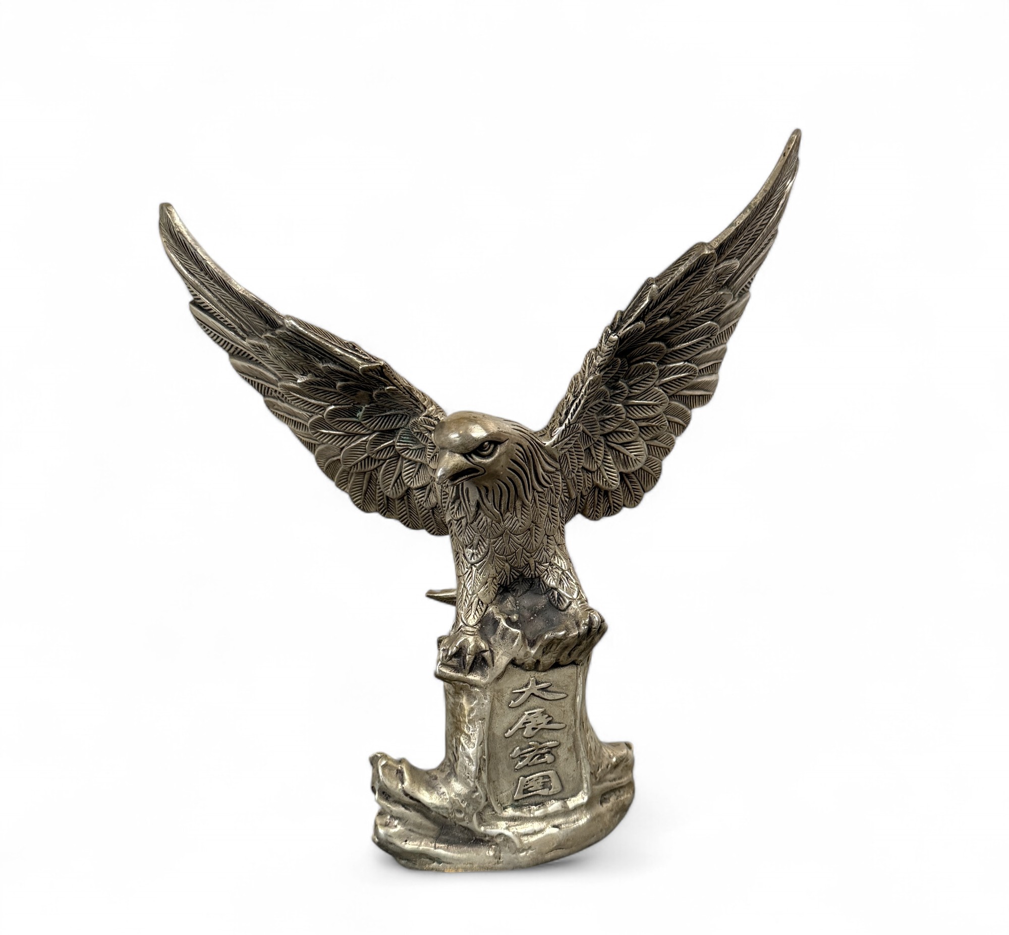 Adler Bronze Skulptur Krafttier 25 cm groß