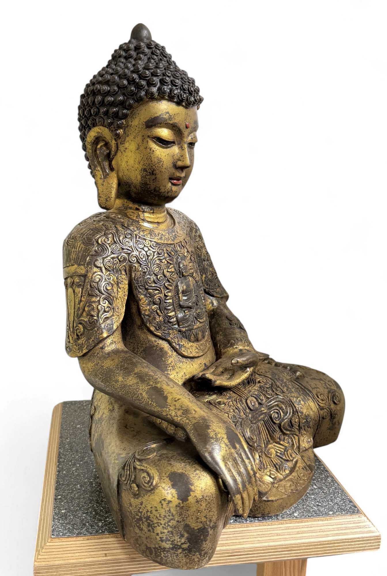 Buddha Figur Bronze Skulptur Siddharta Gautama Statue 41 cm