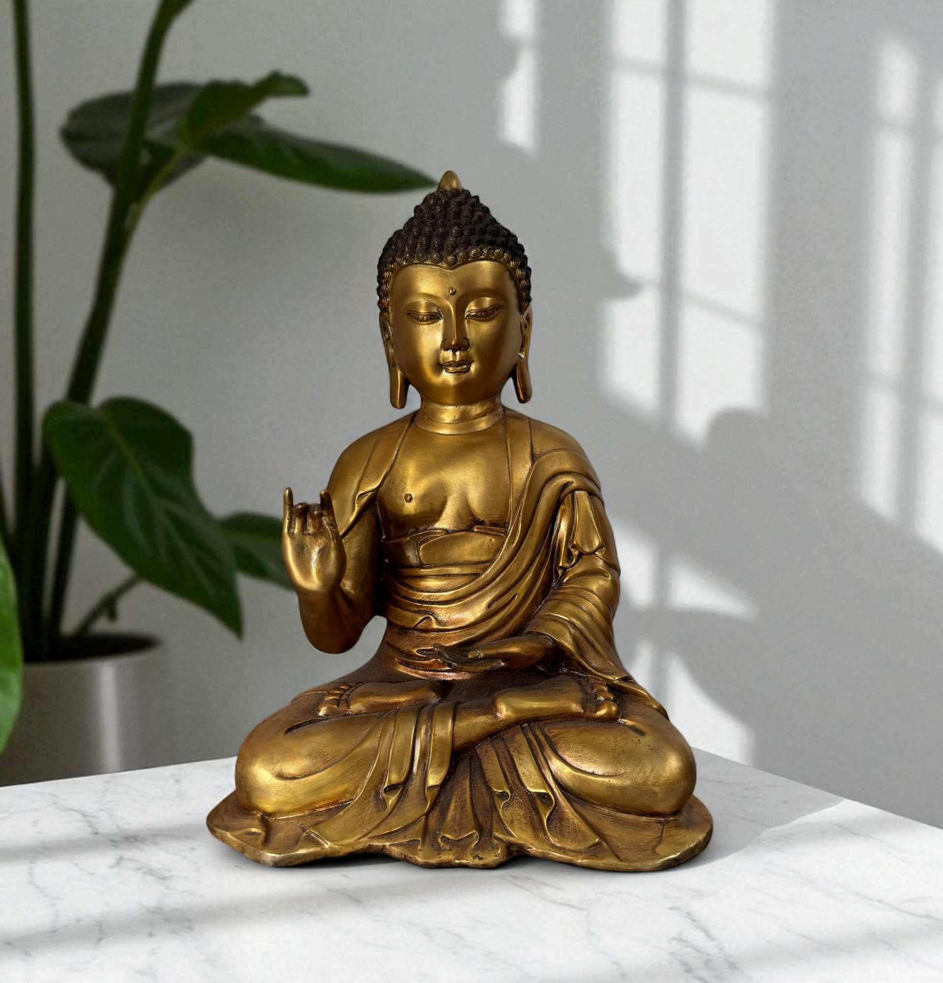 Buddha Figur Karana Mudra Bronze Statue Tibet China 
