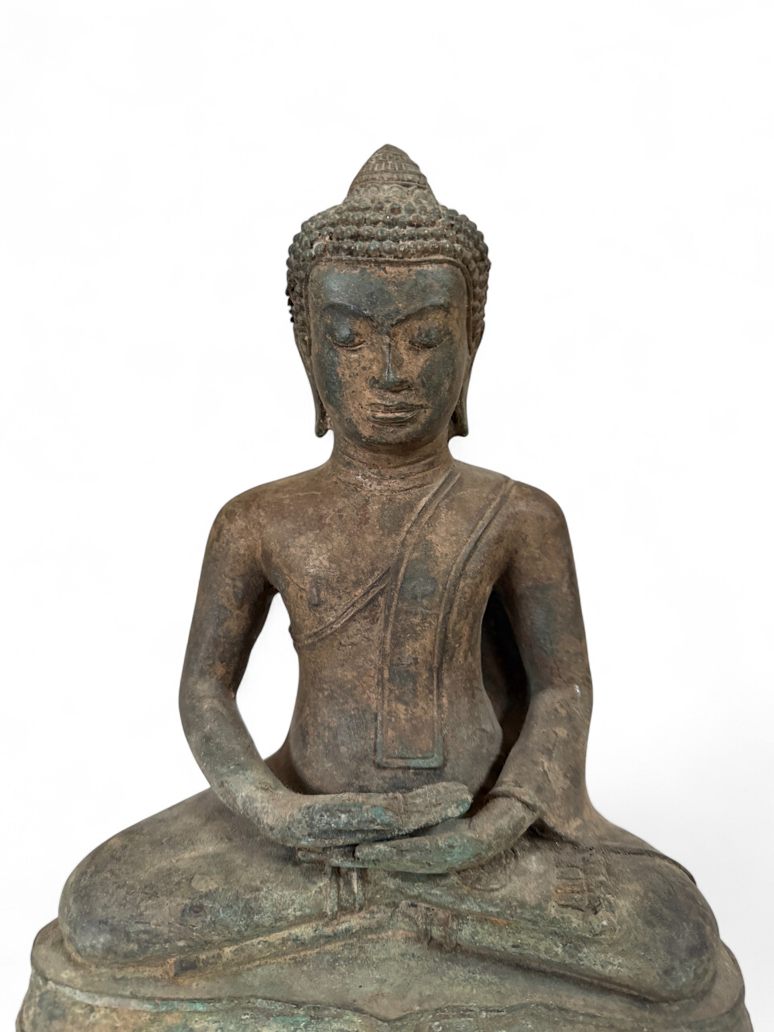 Bronze Buddha – Thailand – Dhyana Mudra – 28,5 cm – Meditationsfigur aus deutscher Sammlungsauflösung