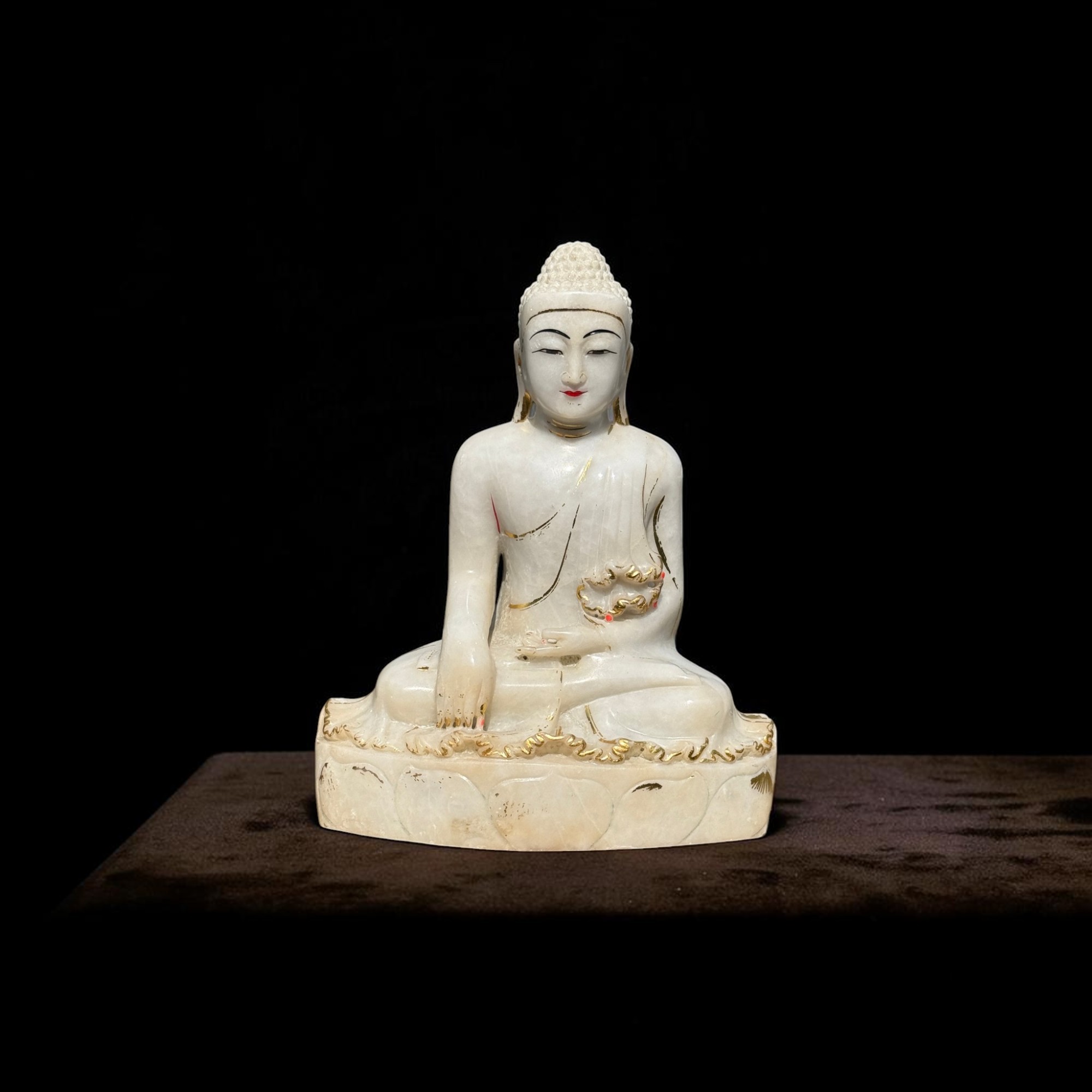 Marmor Buddha Statue Mandalay Burma Sammlernachlass - 54,5 cm