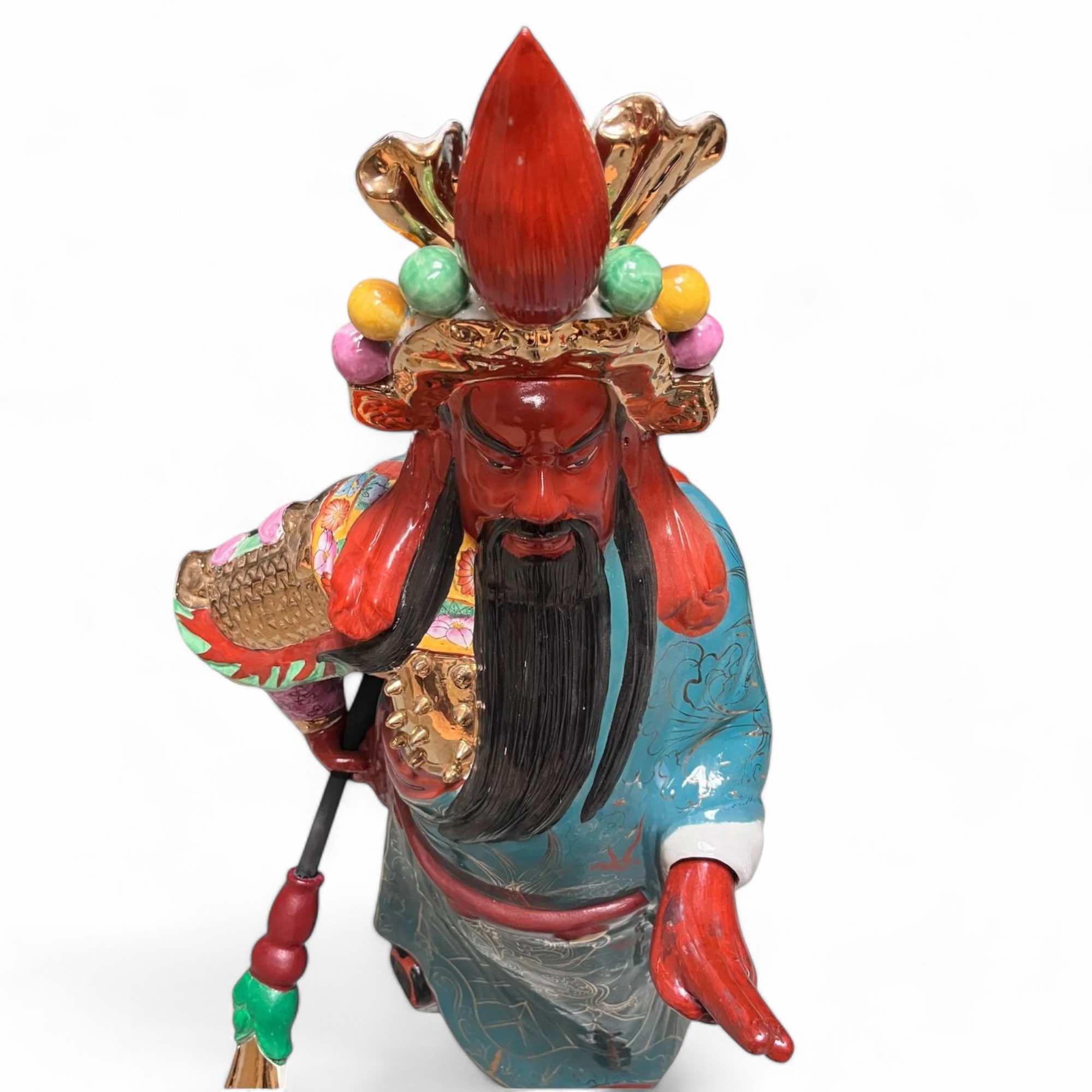 Guan Yu Krieger Statue China Porzellan - 99cm groß