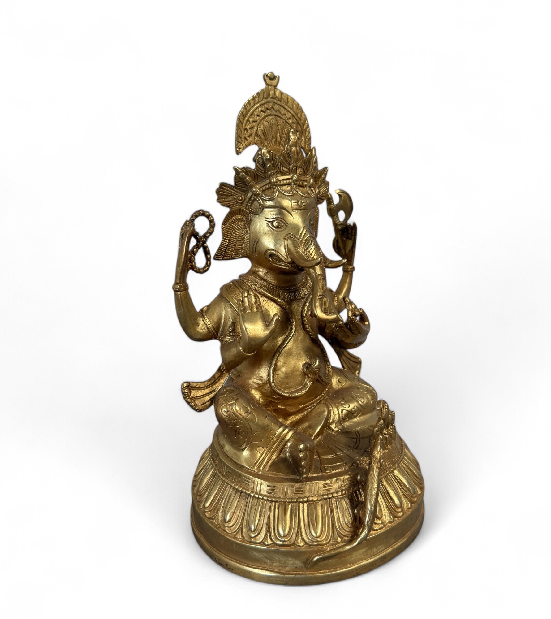 Bronze Ganesha Figur – Elefantengott des Wohlstands & der Weisheit, 26 cm