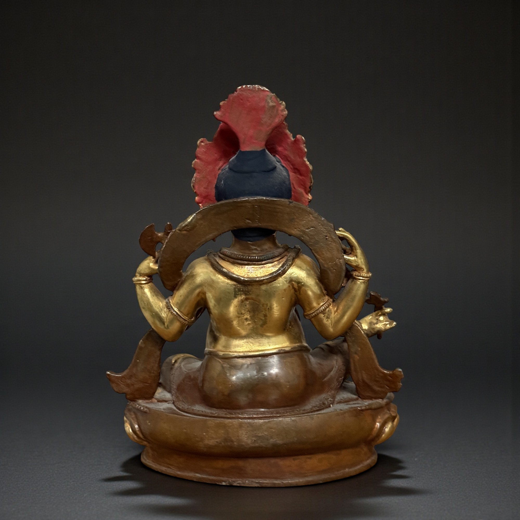 Ganesha Figur aus Bronze mit Teilvergoldung, Nepal