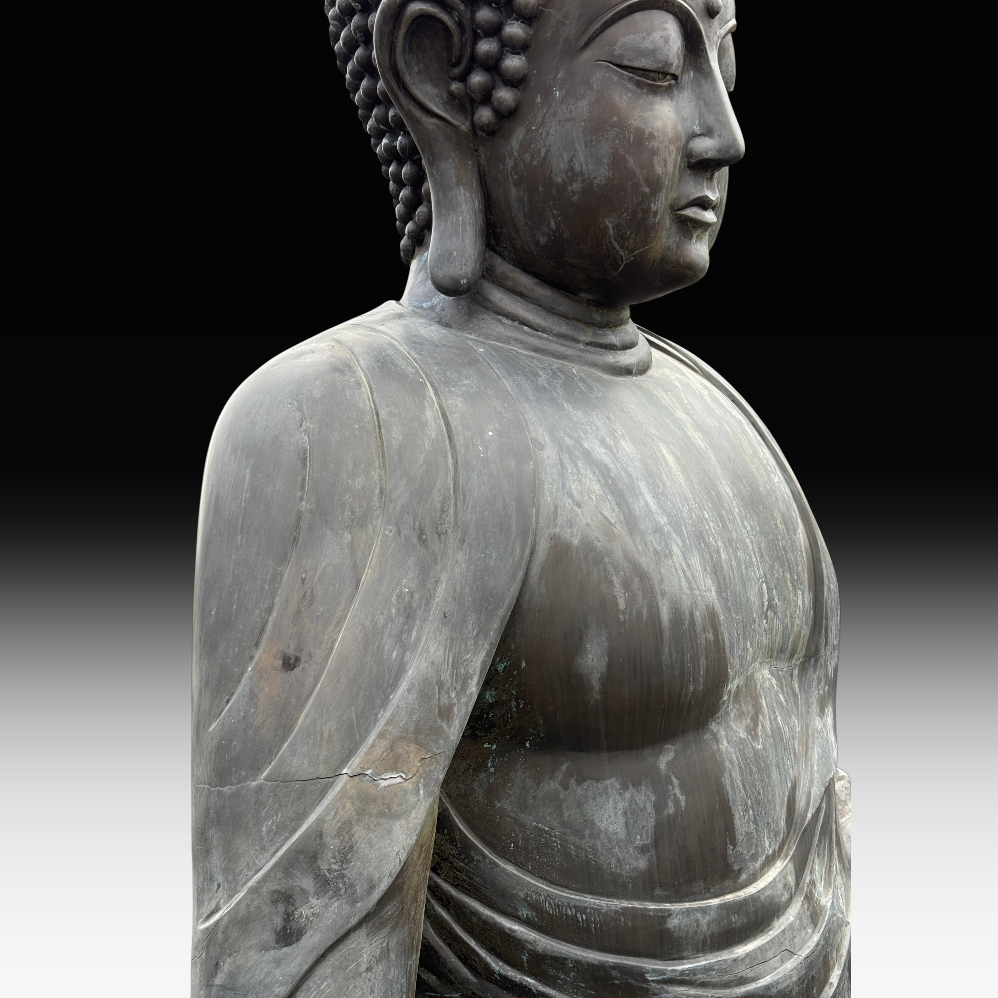 Großer Daibutsu Bronze Buddha Statue - 220 cm