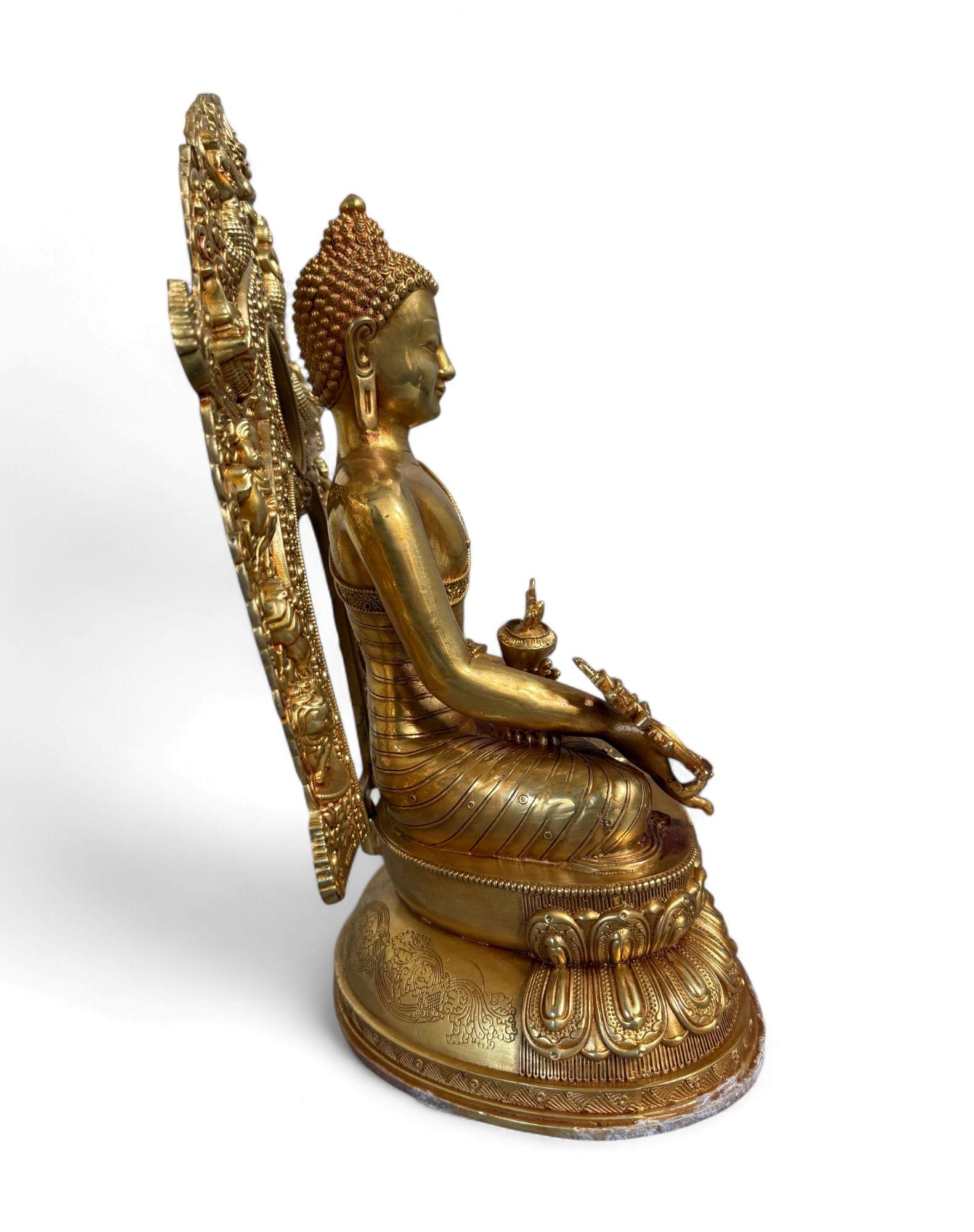 Medizin Buddha Figur Bronze Tibet China - 35 cm groß