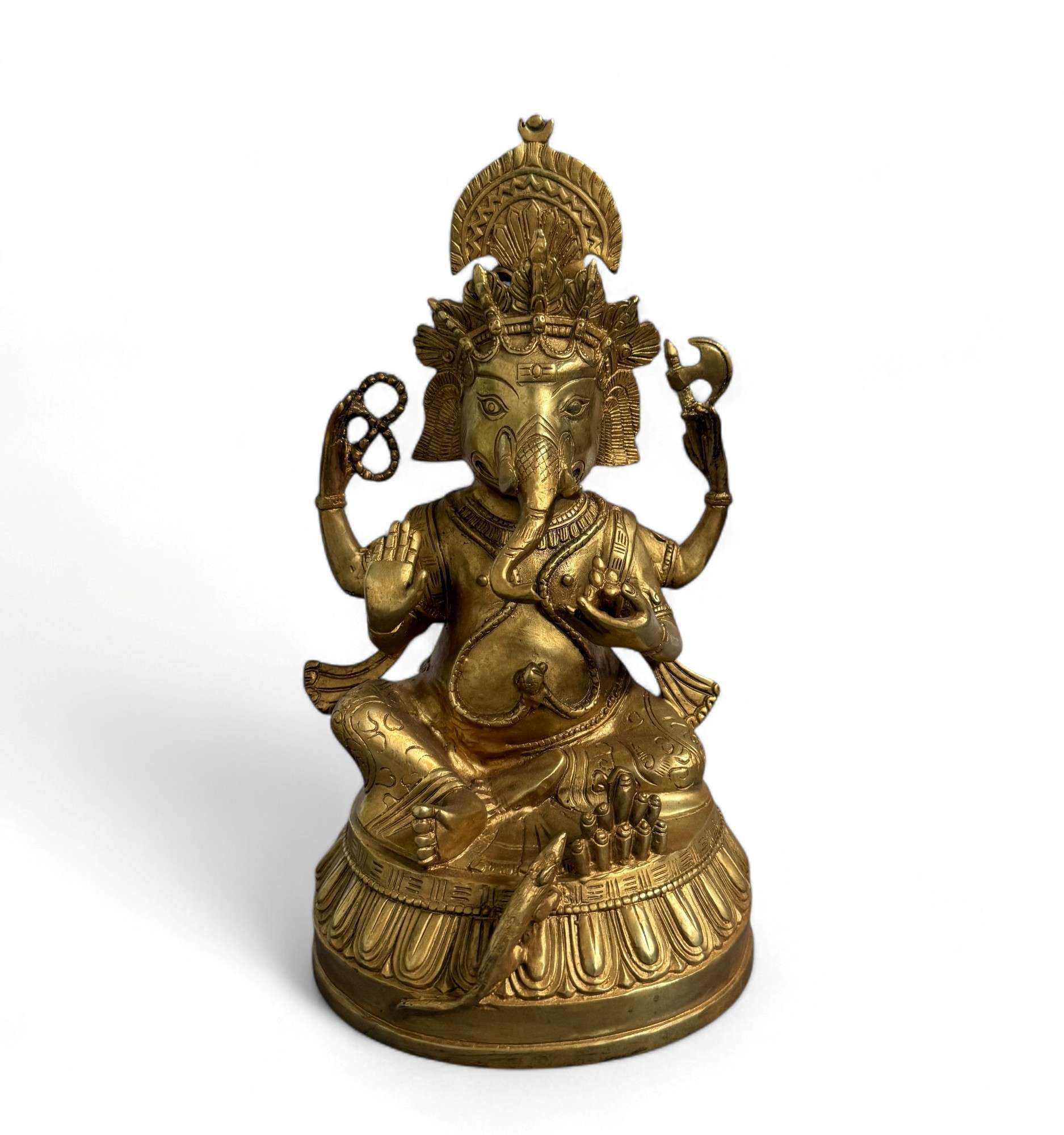 Bronze Ganesha Figur – Elefantengott des Wohlstands & der Weisheit, 26 cm