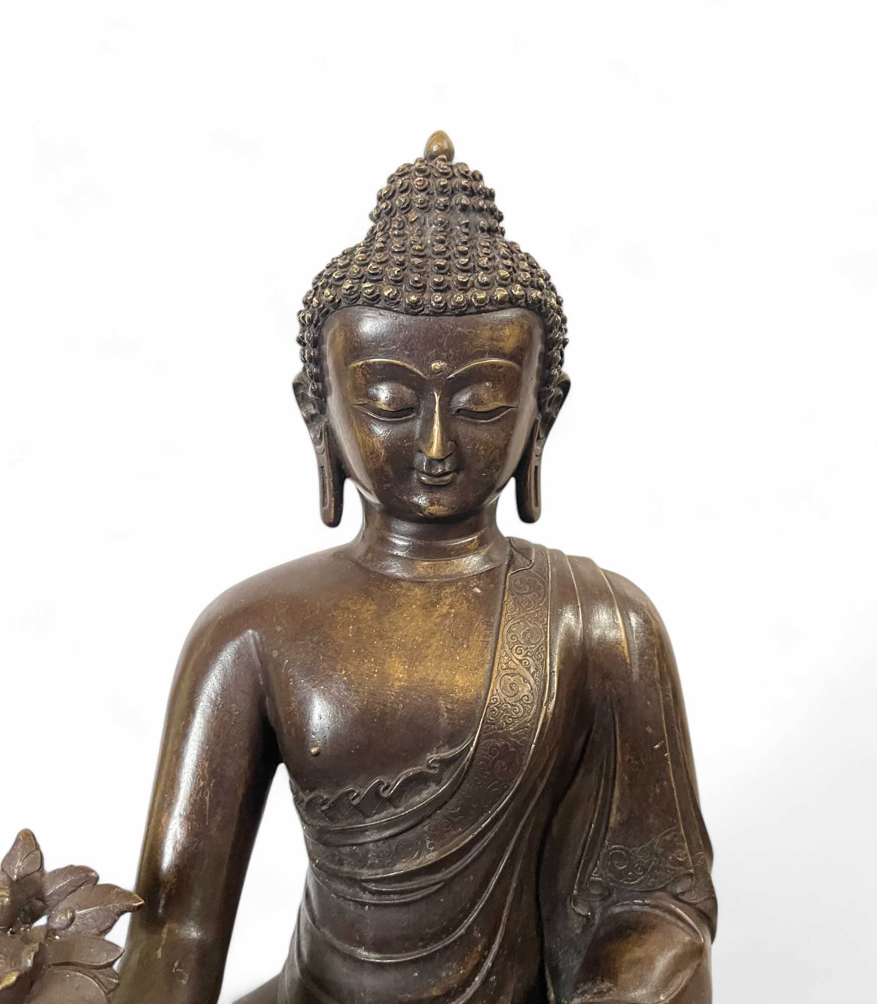 Medizin Buddha Figur Bronze Nepal Skulptur 36 cm groß