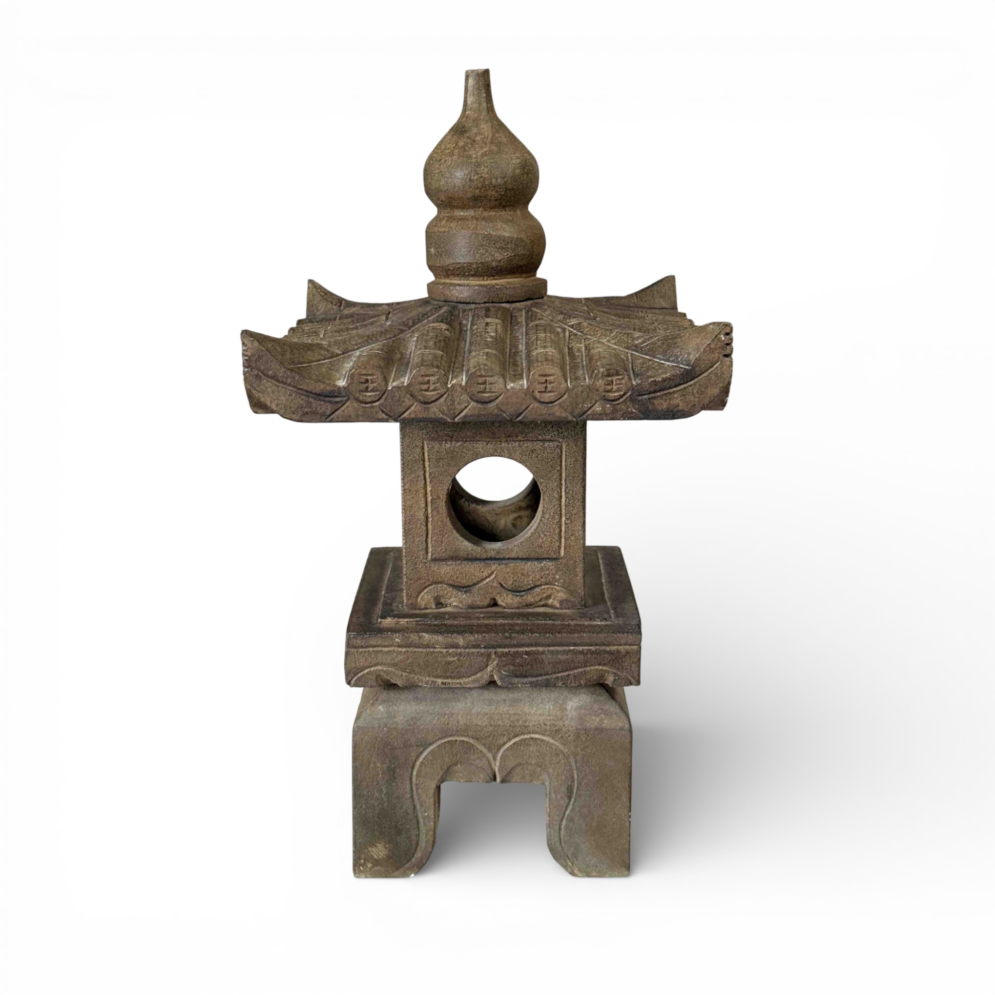 Chinesisches Geisterhaus - Steinlaterne aus Natur Stein - 65 cm