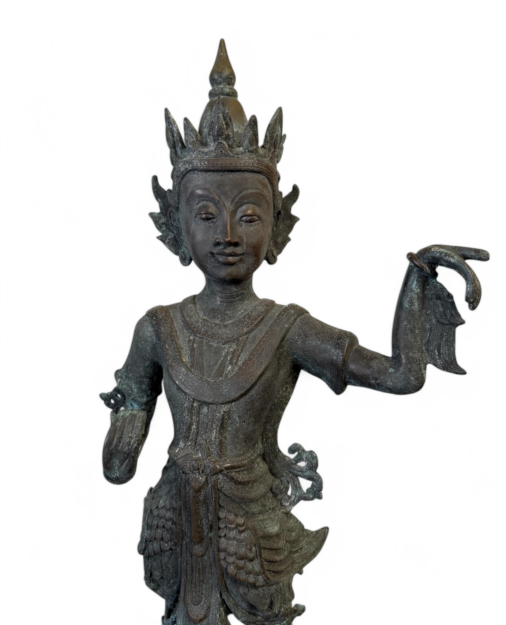 Kinnara Bronze Skulptur Burma Figur 77 cm groß