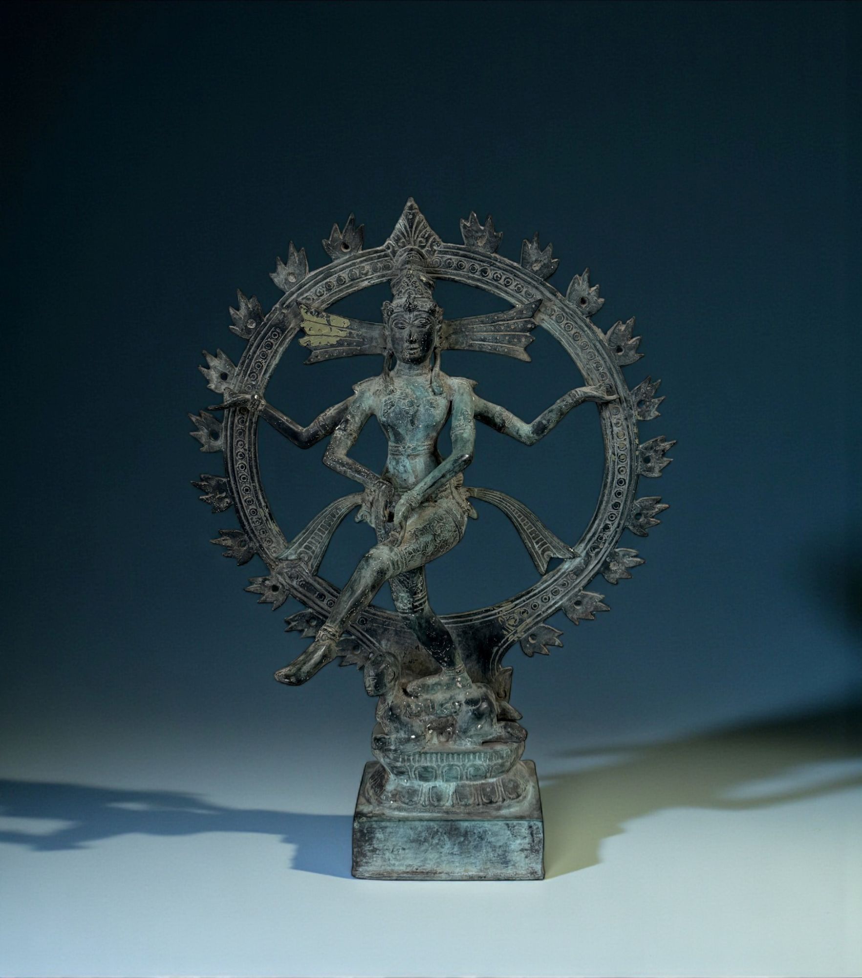 Dancing Shiva Figur Bronze Indonesien Skulptur - alt