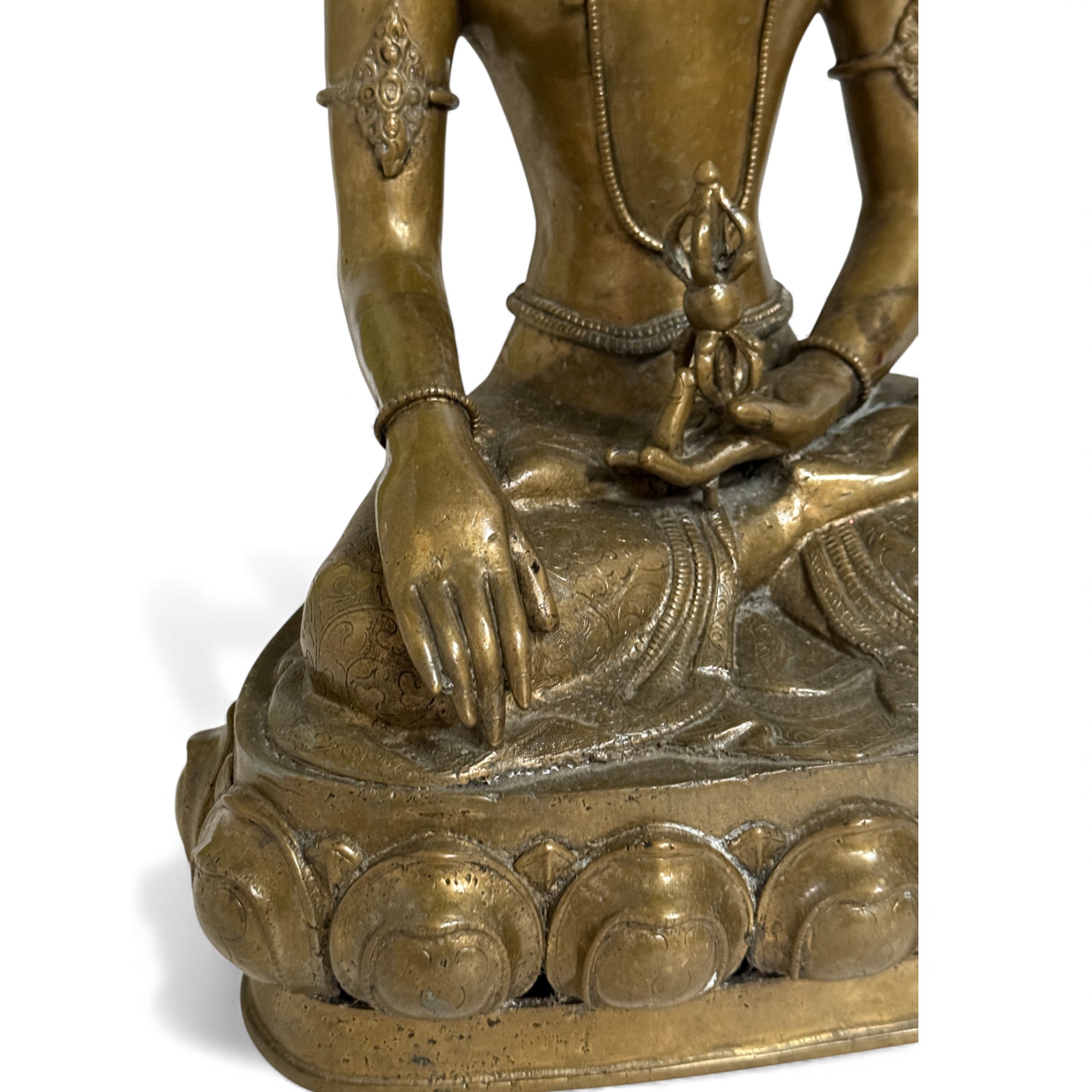 Tibet Buddha Skulptur aus Bronze mit Dorje