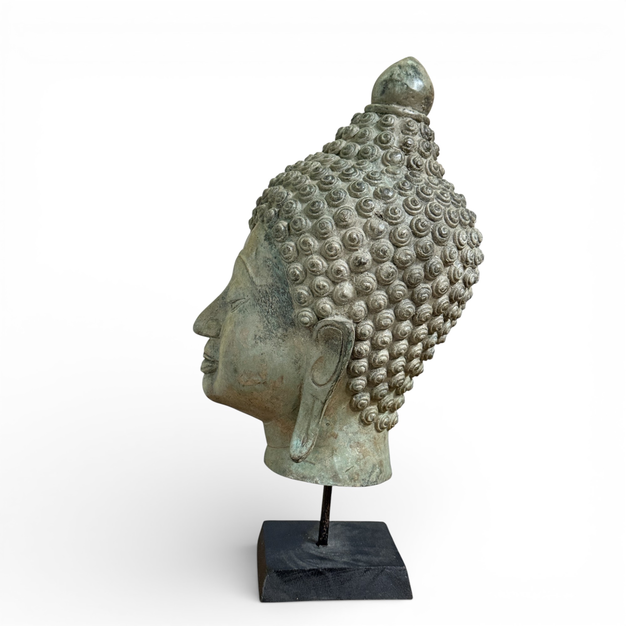 Thailand Buddha Kopf Bronze Skulptur 34 cm groß