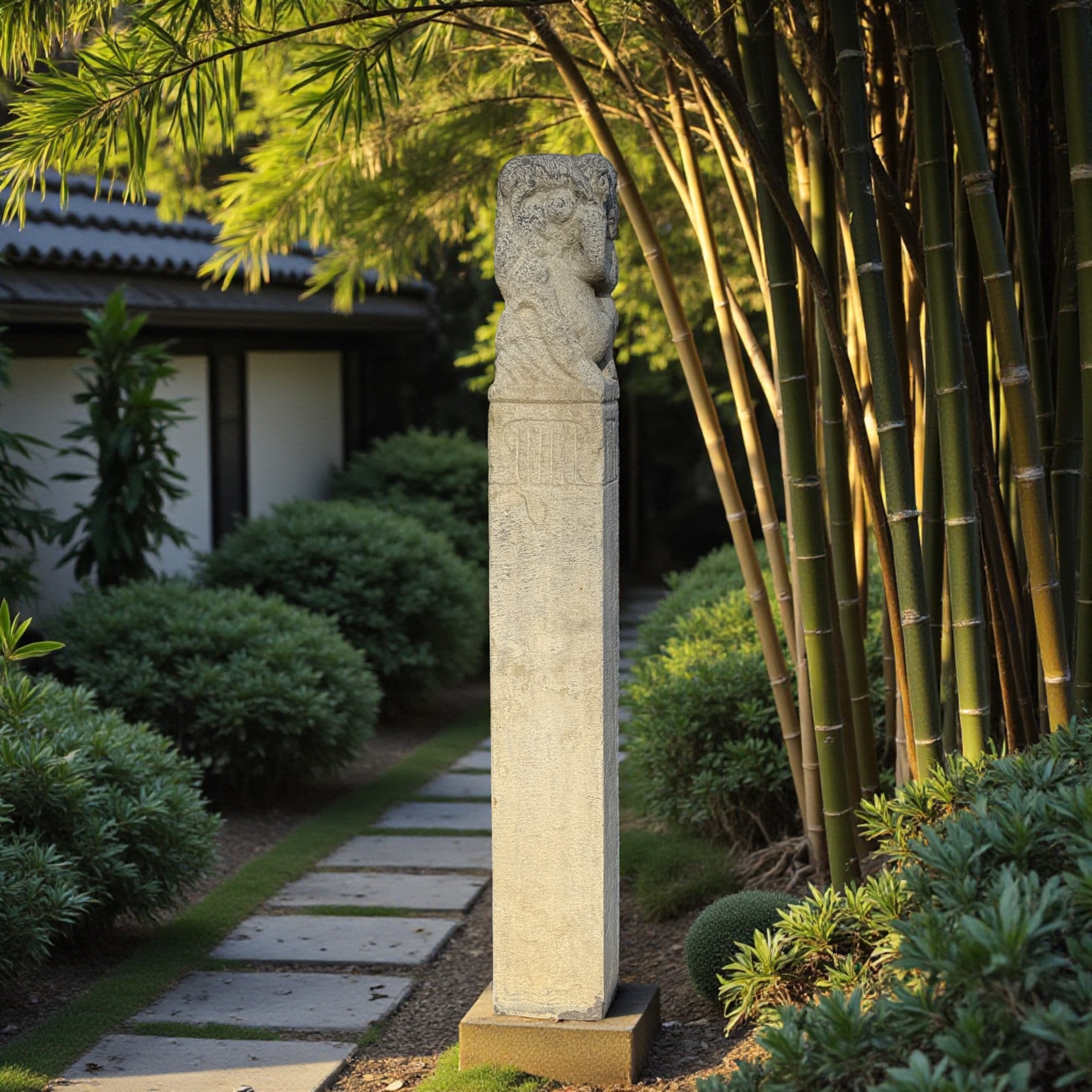 Garten Pagdoe Steinfigur Affen Skulptur 150 cm