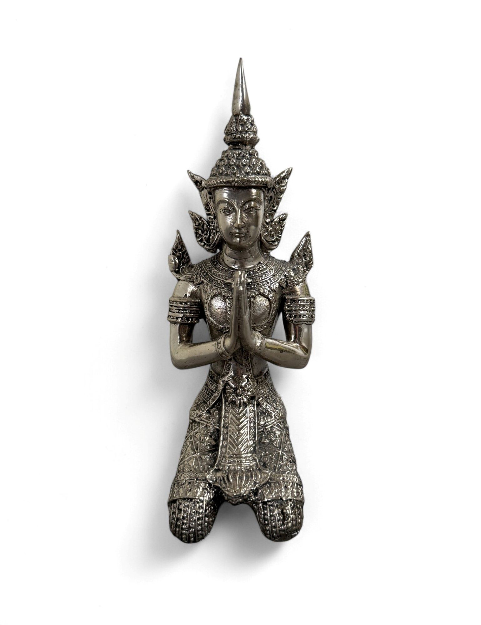 Thailändischer Tempelwächter aus Bronze – 17,5 cm Figur