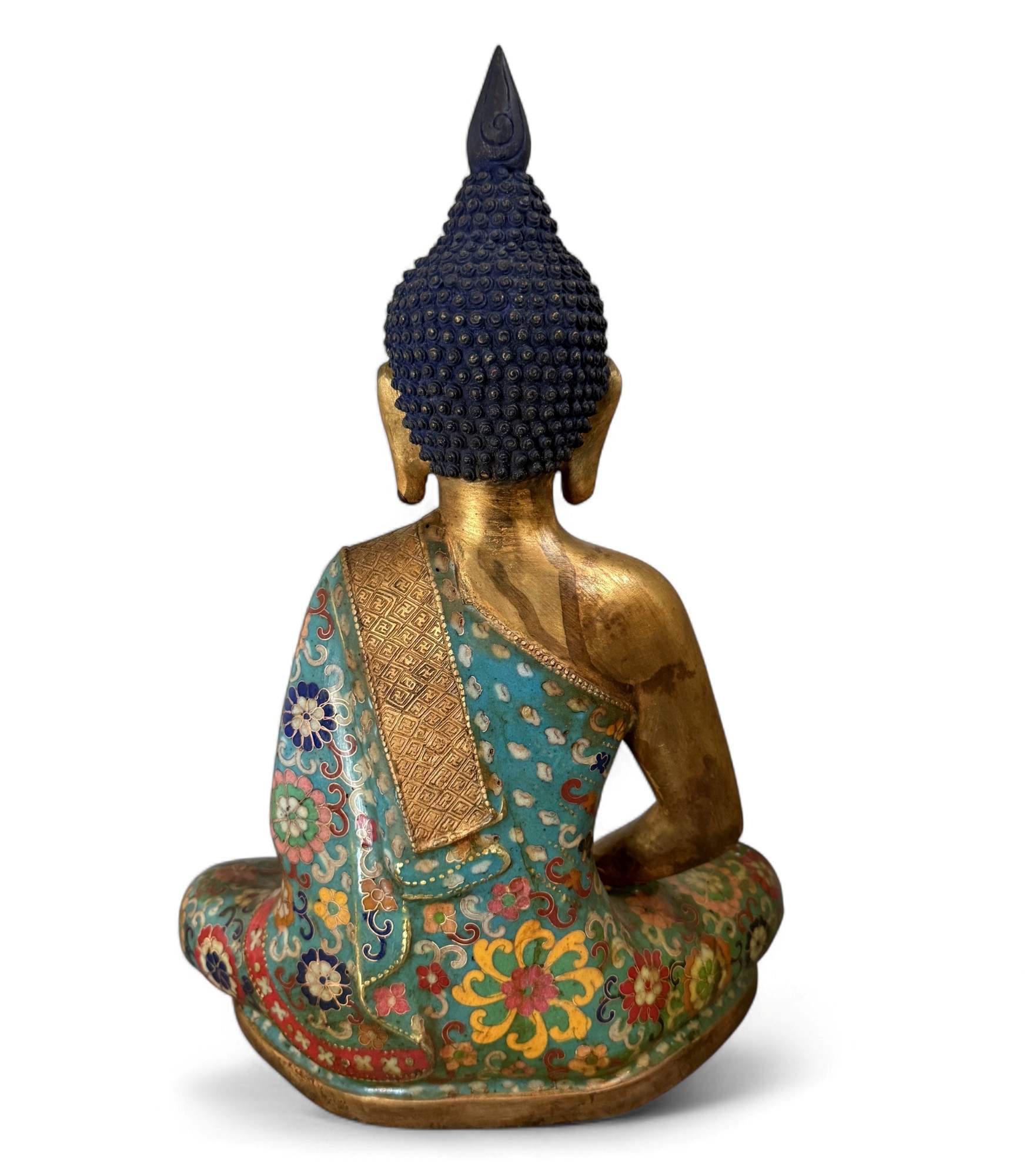 Buddha Figur Bronze China Cloisonne Skulptur 39 cm groß