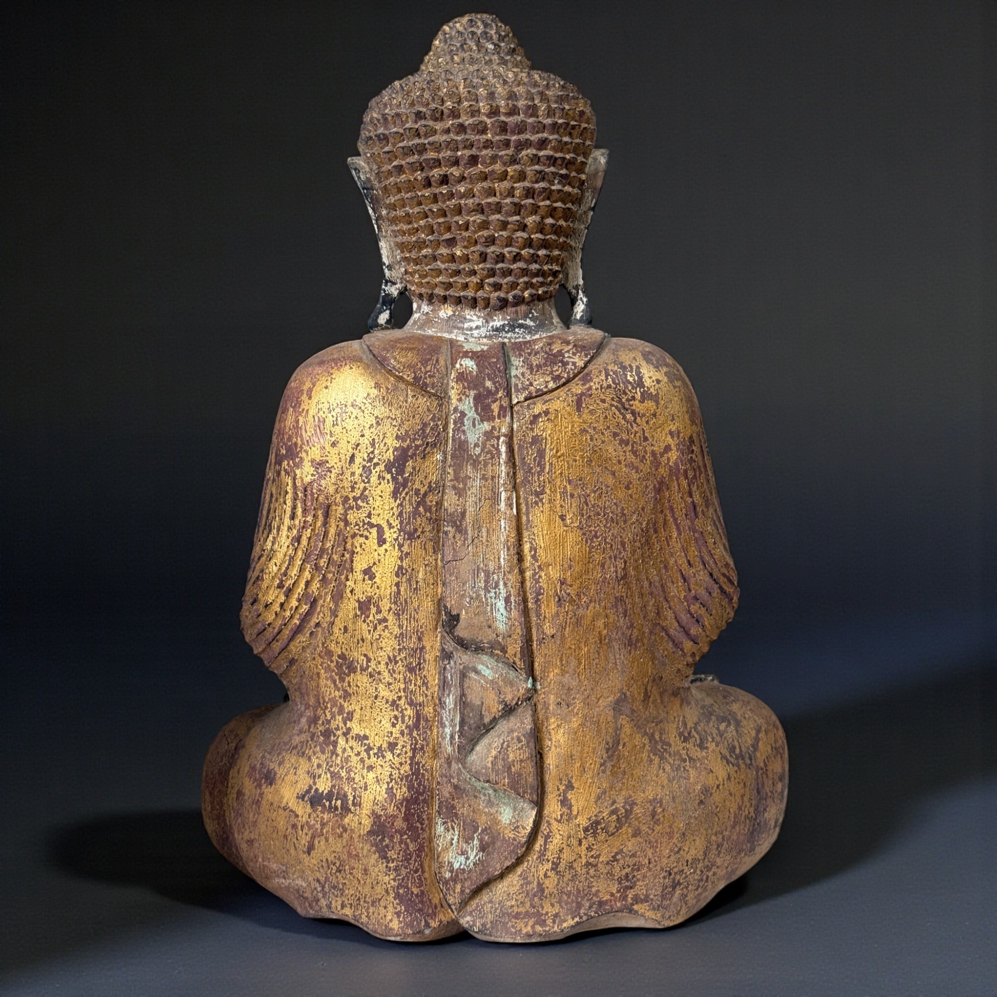 Großer Holz Buddha Skulptur - Vitarka Mudra - 63 cm groß