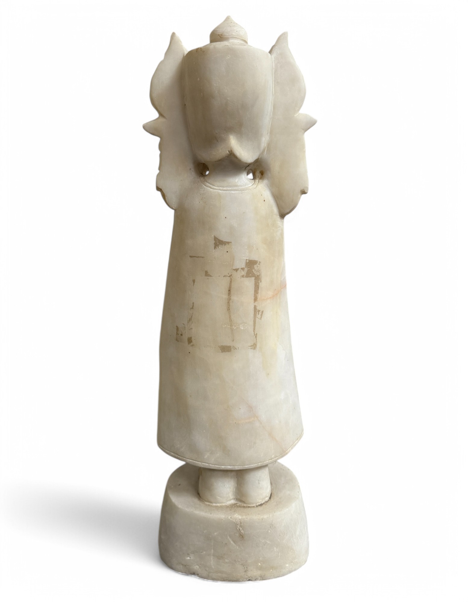 Birmanische Alabaster Buddha Skulptur gekrönt, 64 cm