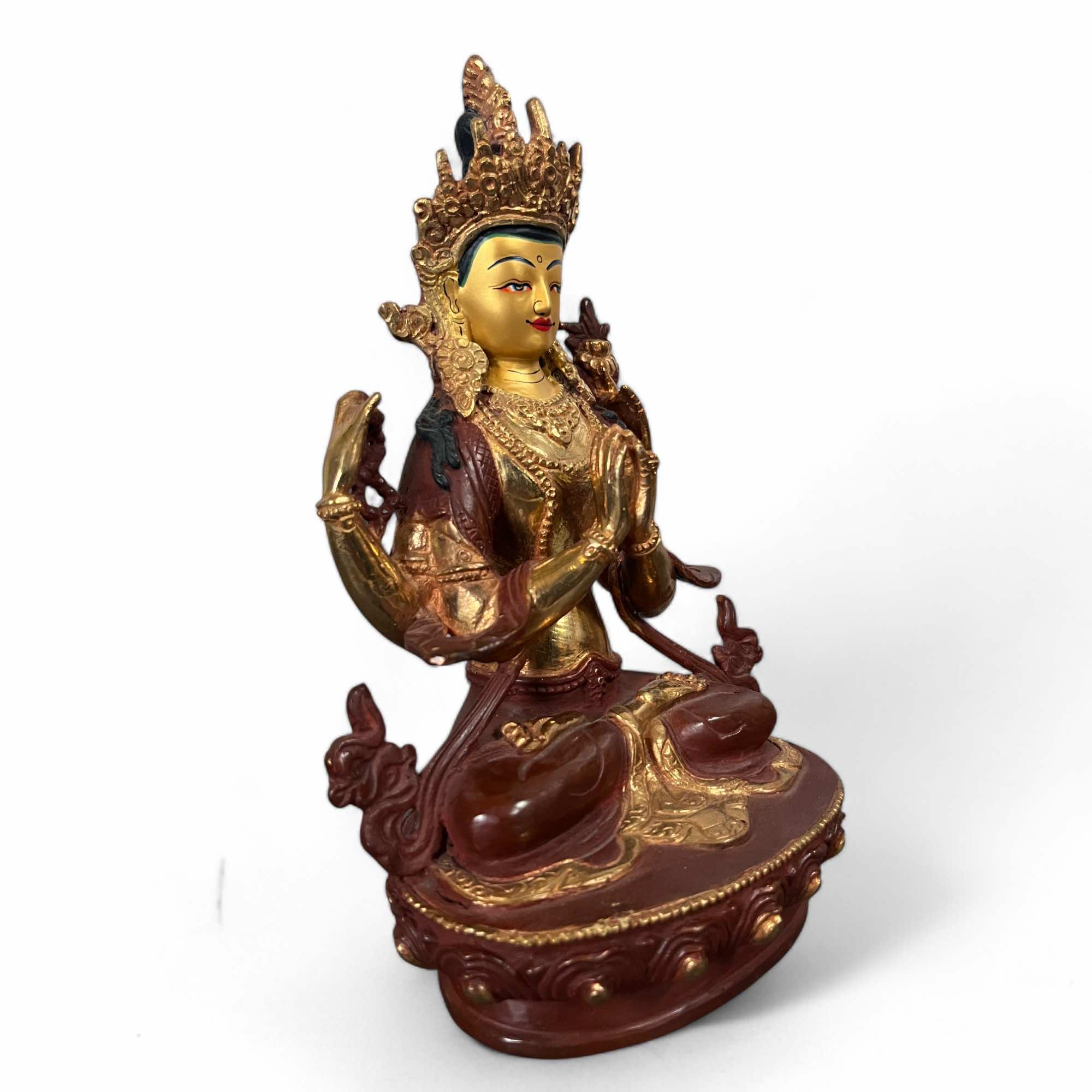 Buddha Figur Chenrezi Avalokiteshvara Bronze