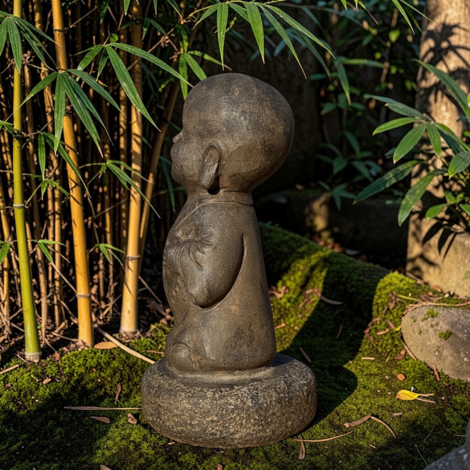 Zen Mönch Garten Skulptur aus Naturstein