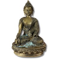 Alte Medizin Buddha Figur Bronze Tibet 32,5 cm groß