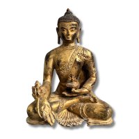 Medizin Buddha Figur Bronze vergoldet