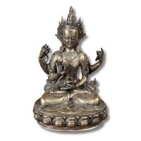 Buddha Figur Tibet Chenrezi Avalokiteshvara Messing