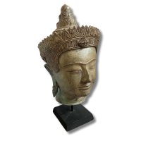 Buddha Kopf Bronze Khmer Skulptur
