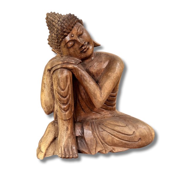 Schlafender Buddha Holz Figur - Ruhend - 40cm groß