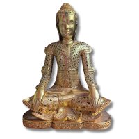 Holz Buddha Statue Thailand blattvergoldet