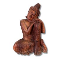 Buddha Figur Holz Statue Relax - 61cm groß