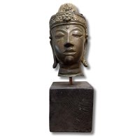 Buddha Kopf Bronze Figur Thailand - 24,5cm groß