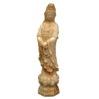 Guanyin Buddha Figur Hetian Jade China 27cm groß