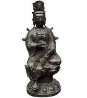 Cloisonne Kwan-Yin Buddha (33cm) Figur aus Bronze