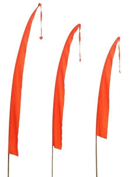 Balifahne in Orange mit herzförmiger Spitze, Umbulfahne