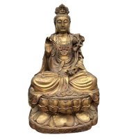 Buddha Figur Bronze/Messing - Kwan-Yin, 45cm groß