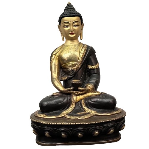 Amitabha Buddha Figur Bronze Tibet vergoldet
