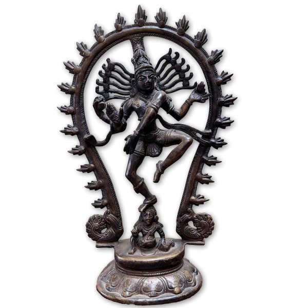 Dancing Shiva Figur Bronze Indien Skulptur -alt