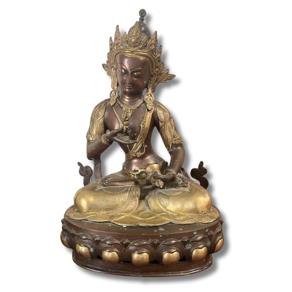 Vajrasattva Buddha Figur Bronze Indien/Tibet