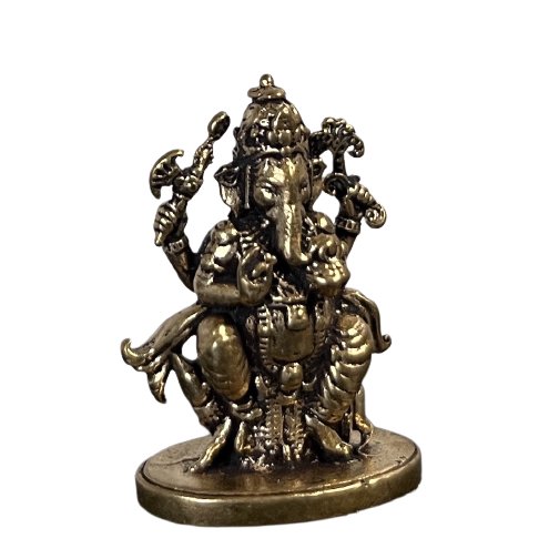 Mini Ganesha Figur Bronze Skulptur 3,1cm