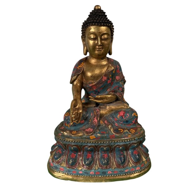 Buddha Statue Bronze Figur Cloisonne