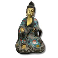 Bodhisattva Figur Bronze China vergoldet Cloisonne Skulptur 27cm groß
