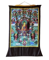 Thangka Tibet Buddha (181cm) handbemaltes Wandbild aus Nachlaß