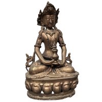 Buddha Figur Bronze Amitayus Indien Skulptur