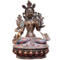 Weiße Tara Buddha Figur Bronze - Cloisonne