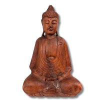 Meditation Buddha Figur aus Holz geschnitzt 65cm groß