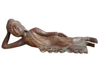 Liegender Holz Buddha aus Burma - 70cm