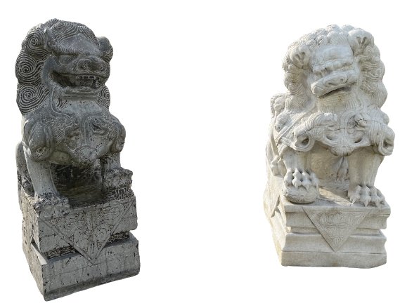 Wächterlöwen China Naturstein Garten Skulpturen
