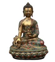Buddha Figur Bronze Cloisonne Medizin